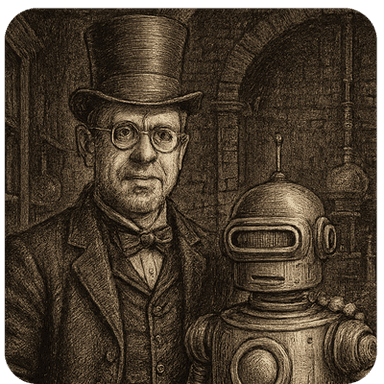 Skip Miller - Victorian gentleman with robot